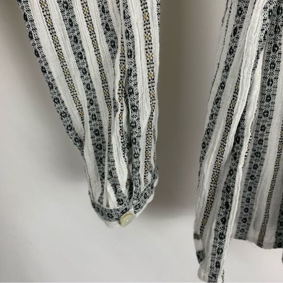 J.Jill Striped Button-Down Peplum Top - Picture 8 of 9